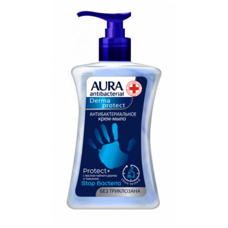 Aura Крем-мыло Derma Protect Антибактериальное с маслом чайного дерева и тимьяном, 3 шт., 1 л
