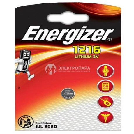 Батарейка Energizer CR1216, 1 шт.