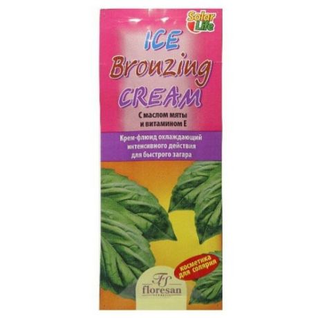 Крем для загара в солярии Floresan Ice Bronzing Cream охлаждающий для быстрого загара 15 мл