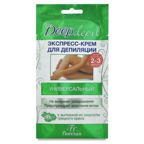 Floresan Экспресс-крем для депиляции Deep Depil универсальный с вытяжкой из скорлупы грецкого ореха 100 мл