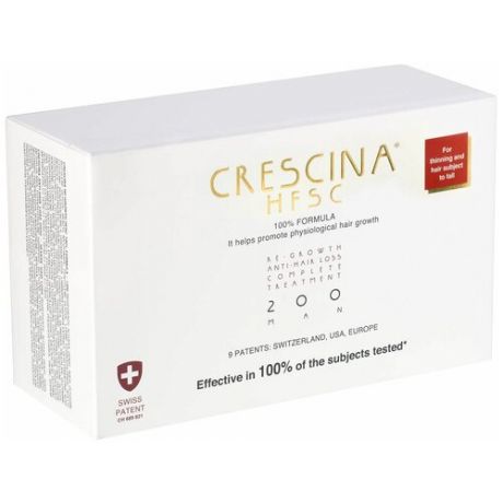 Crescina Ампулы комплекс для мужчин, дозировка 200: умеренное выпадение волос, 3.5 мл, 20 шт.