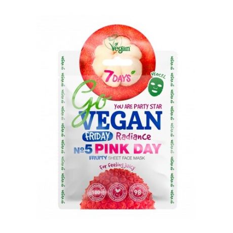 7DAYS Тканевая маска Go Vegan Friday Pink Day, 25 г