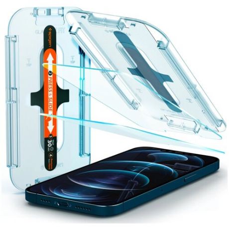 Защитное стекло Spigen EZ FIT GLAS.tR SLIM для iPhone 12 Pro Max прозрачное
