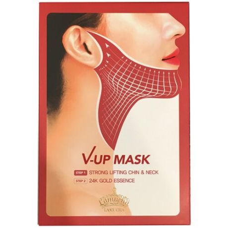 Lamucha гидрогелевая лифтинг маска для шеи и области подбородка V-Up Mask, 25 г, 3 шт.
