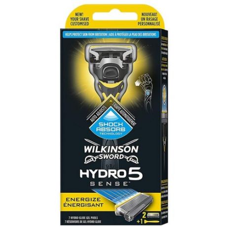 Wilkinson Sword Hydro 5 Sense Energise Vitalisiert / Станок бритвенный с 2 сменными кассетами.