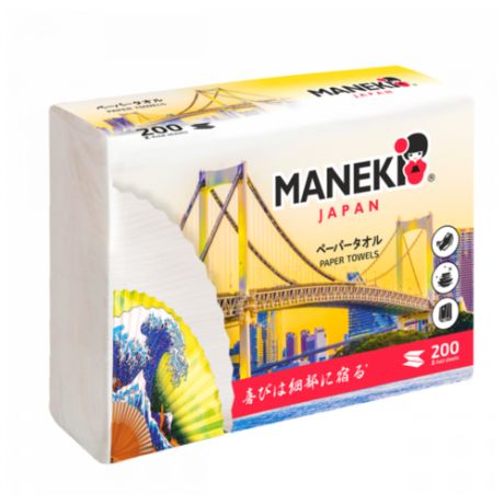 Полотенца бумажные Maneki Dream Z-сложения однослойные 200 лист.