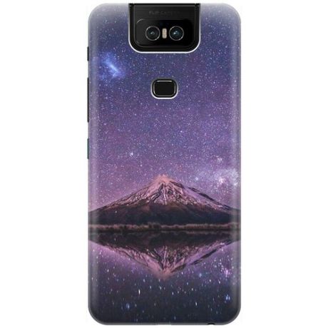 Силиконовый чехол на ASUS ZenFone 6 ZS630KL / Асус Зенфон 6 с принтом "Гора и звездное небо"