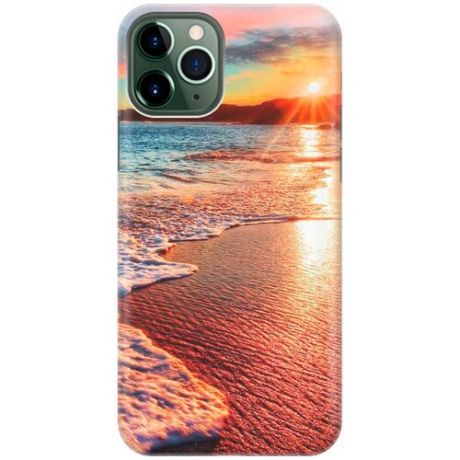 Силиконовый чехол на Apple iPhone 11 Pro Max / Эпл Айфон 11 Про Макс с принтом "Залитый светом пляж"