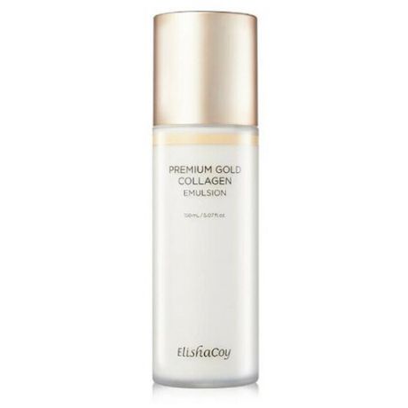 ElishaCoy Premium Gold Collagen Emulsion Увлажняющая эмульсия для лица с коллагеном и золотом, 150 мл