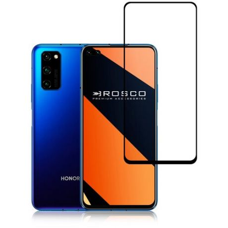 Защитное стекло ROSCO с черной рамкой для Honor View 30 Pro, Honor View 30 и Realme 6 Pro (Хонор Вью 30 Про, Хонор Вью 30 и Реалми 6 Про), силиконовая клеевая основа