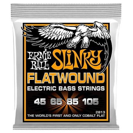 Ernie Ball 2813 струны для бас-гитары Hybrid Slinky Flatwound Bass (45-65-85-105)