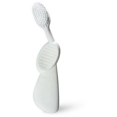 Щетка зубная с резиновой ручкой Radius Toothbrush Scuba (белая) (мягкая) (для левшей)