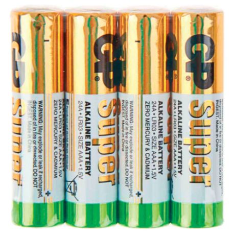 Батарея GP Super Alkaline 24ARS LR03 AAA (4шт) спайка