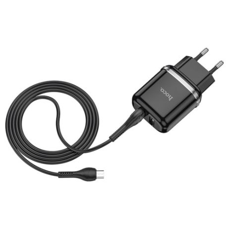 СЗУ, 2 USB 2.4A 12W (N4), HOCO, Micro, Умная зарядка, черный