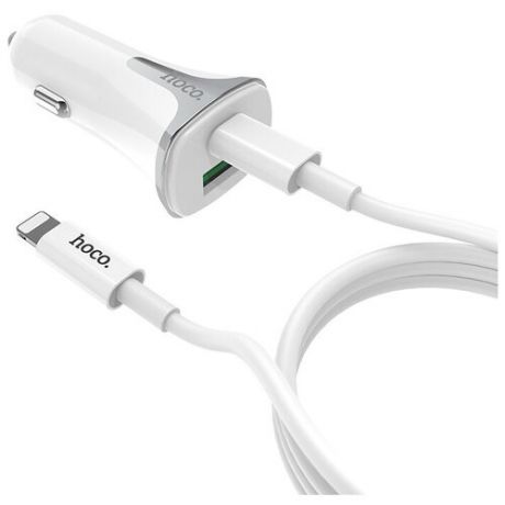 АЗУ, 1 USB QC3.0+1 PD (Z31A), +кабель Type-c to Lighting, HOCO, белый