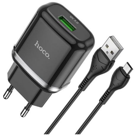 СЗУ, 1 USB 3.0 QC (N3), HOCO, Micro, Умная зарядка, черный