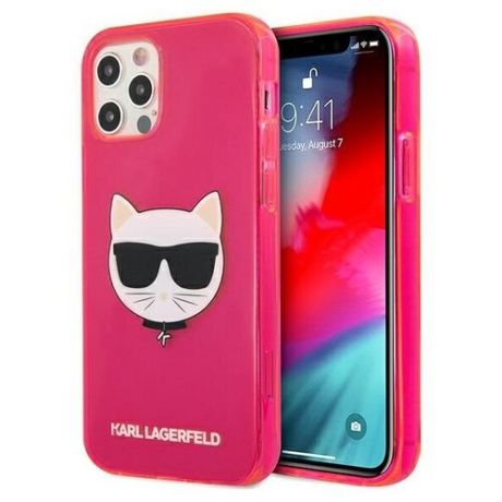 Чехол CG Mobile Karl Lagerfeld TPU FLUO Choupette Hard для iPhone 12 Pro Max, цвет Розовый