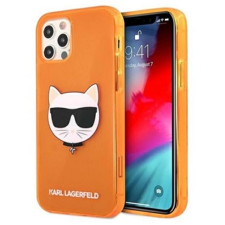 Чехол CG Mobile Karl Lagerfeld TPU FLUO Choupette Hard для iPhone 12 Pro Max, цвет Оранжевый