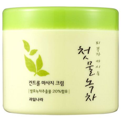 Welcos крем очищающий для снятия макияжа Green Tea Fresh Cleansing Cream, 300 г