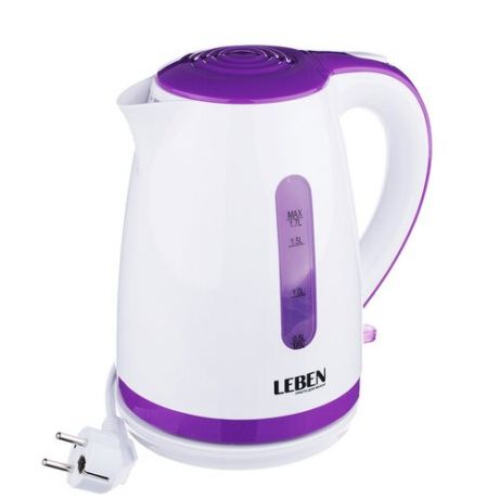 Чайник Leben 291-027, белый/фиолетовый