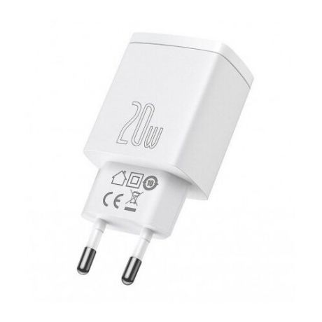 Сетевое зарядное устройство Baseus Compact QC, 20W, USB(A+C) белое