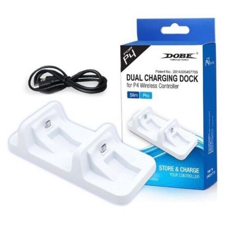 Зарядная станция Dobe Dual Charging Dock для PS4, белая