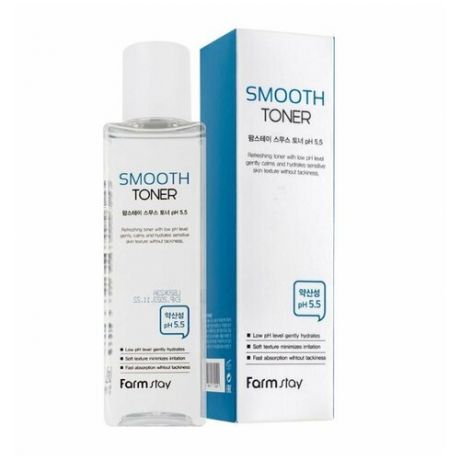 FarmStay Smooth Toner PH 5,5 Освежающий тонер для лица