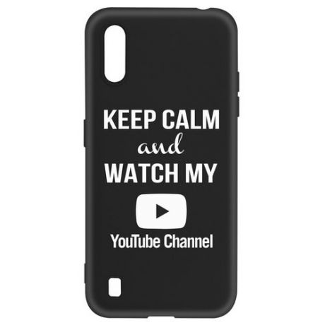 Чехол-накладка Krutoff Silicone Case YouTube для Samsung Galaxy A01/M01 (A015/M015) черный