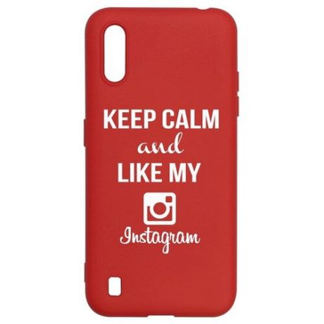 Чехол-накладка Krutoff Silicone Case Instagram для Samsung Galaxy A01/M01 (A015/M015) красный