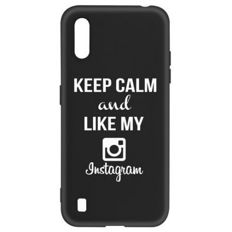 Чехол-накладка Krutoff Silicone Case Instagram для Samsung Galaxy A01/M01 (A015/M015) черный
