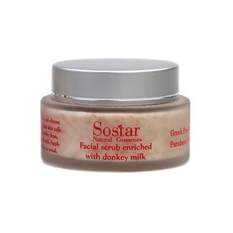 Sostar скраб для лица Natural Cosmetics Увлажняющий с ослиным молоком 60 мл