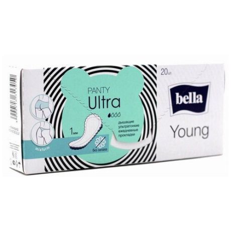Bella прокладки ежедневные Ultra Young Sensitive, 1 капля, 20 шт.