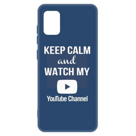 Чехол-накладка Krutoff Silicone Case YouTube для Samsung Galaxy A31 (A315) синий