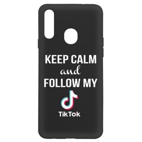 Чехол-накладка Krutoff Silicone Case TikTok для Samsung Galaxy A20s (A207) черный
