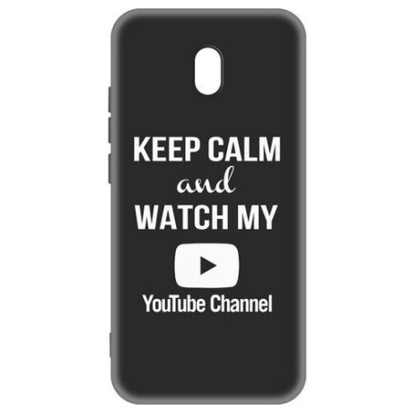 Чехол-накладка Krutoff Silicone Case YouTube для Xiaomi Redmi 8A (черный)