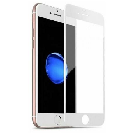 Полноэкранное защитное стекло для телефона Apple iPhone 7 Plus и 8 Plus / Стекло на Эпл Айфон 7 Плюс и 8 Плюс / Стекло на весь экран / Full Glue от 3D до 21D (белый)