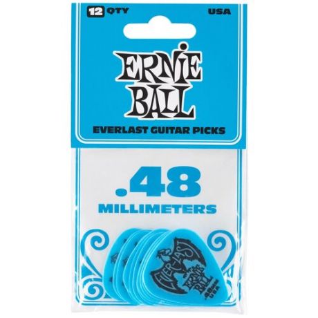 Медиатор Ernie Ball Everlast 0,48 мм 9181 голубой 12 шт.