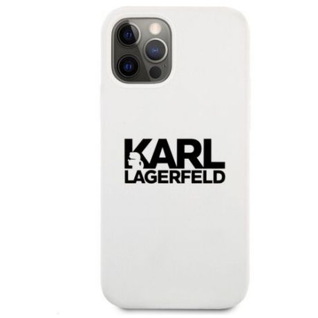 Чехол CG Mobile Karl Lagerfeld Liquid silicone stack logo Hard для iPhone 12/12 Pro, цвет Белый (KLHCP12MSLKLWH) KLHCP12MSLKLWH
