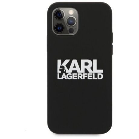 Чехол CG Mobile Karl Lagerfeld Liquid silicone stack logo Hard для iPhone 12/12 Pro, цвет Черный (KLHCP12MSLKLRBK) KLHCP12MSLKLRBK