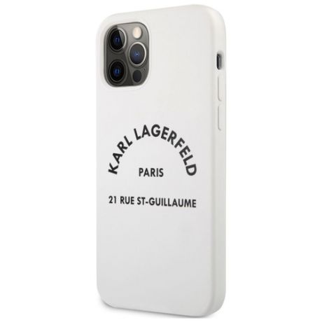 Чехол CG Mobile Karl Lagerfeld Liquid silicone RSG logo Hard для iPhone 12/12 Pro, цвет Белый (KLHCP12MSLSGWH) KLHCP12MSLSGWH