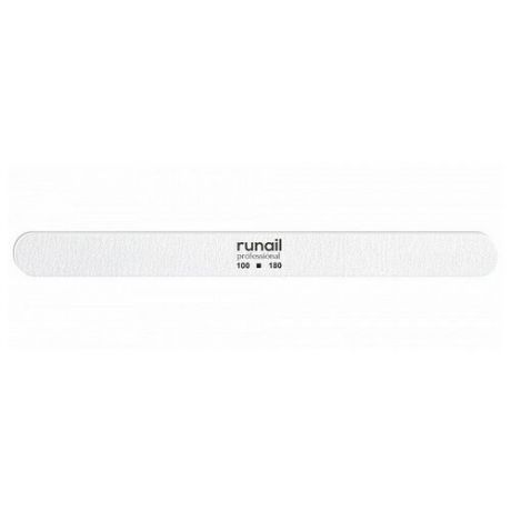 RuNail, пилка для искусственных ногтей (белая, закругленная, 100/180)