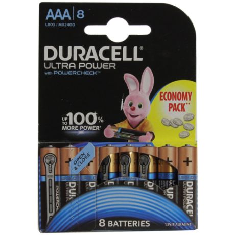 Батарейка AAA щелочная Duracell ULTRA POWER MX2400-8 1.5V 8 шт