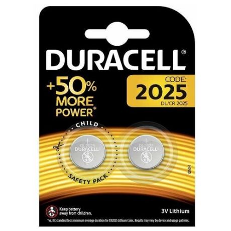 Duracell Элемент питания литиевый CR2025-2BL (блист.2шт) Duracell Б0037272