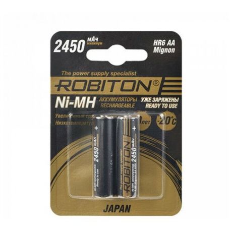 Аккумулятор Robiton AA 2450 mAh HR-3UTGX Japan 2450мАч BL2 [MH2450AA], 1 аккум.