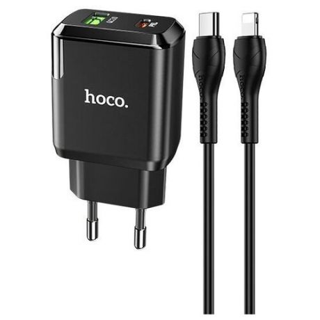 Сетевое зарядное устройство Hoco N5 Favor + кабель USB Type-C - Lightning, white