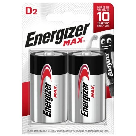 Батарейка Energizer Max D (LR20) алкалиновая, 2BL