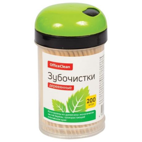 OfficeClean зубочистки деревянные, 4 уп., 200 шт.