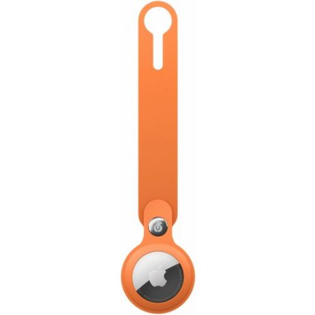 Чехол-брелок uBear Touch Case для AirTag с кнопкой-фиксатором, силикон Soft-touch, оранжевый