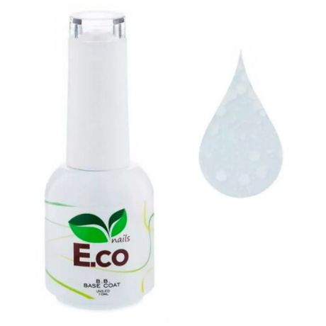 E.co nails Верхнее покрытие Dalmatian Top Coat, white flakes, 10 мл