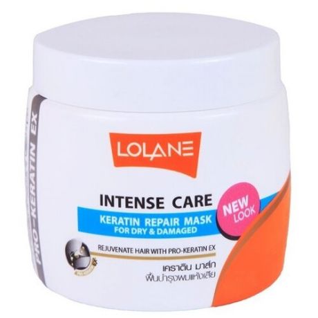 Lolane Маска кератиновая для восстановления сухих и поврежденных волос Intense Care Keratin Repair Mask For Dry & Damaged, 200 мл.